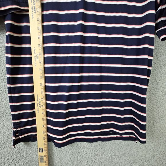 FootJoy Golf Polo Mens Sz Medium M Blue White Pink Striped Stretch Shirt - Picture 6 of 6
